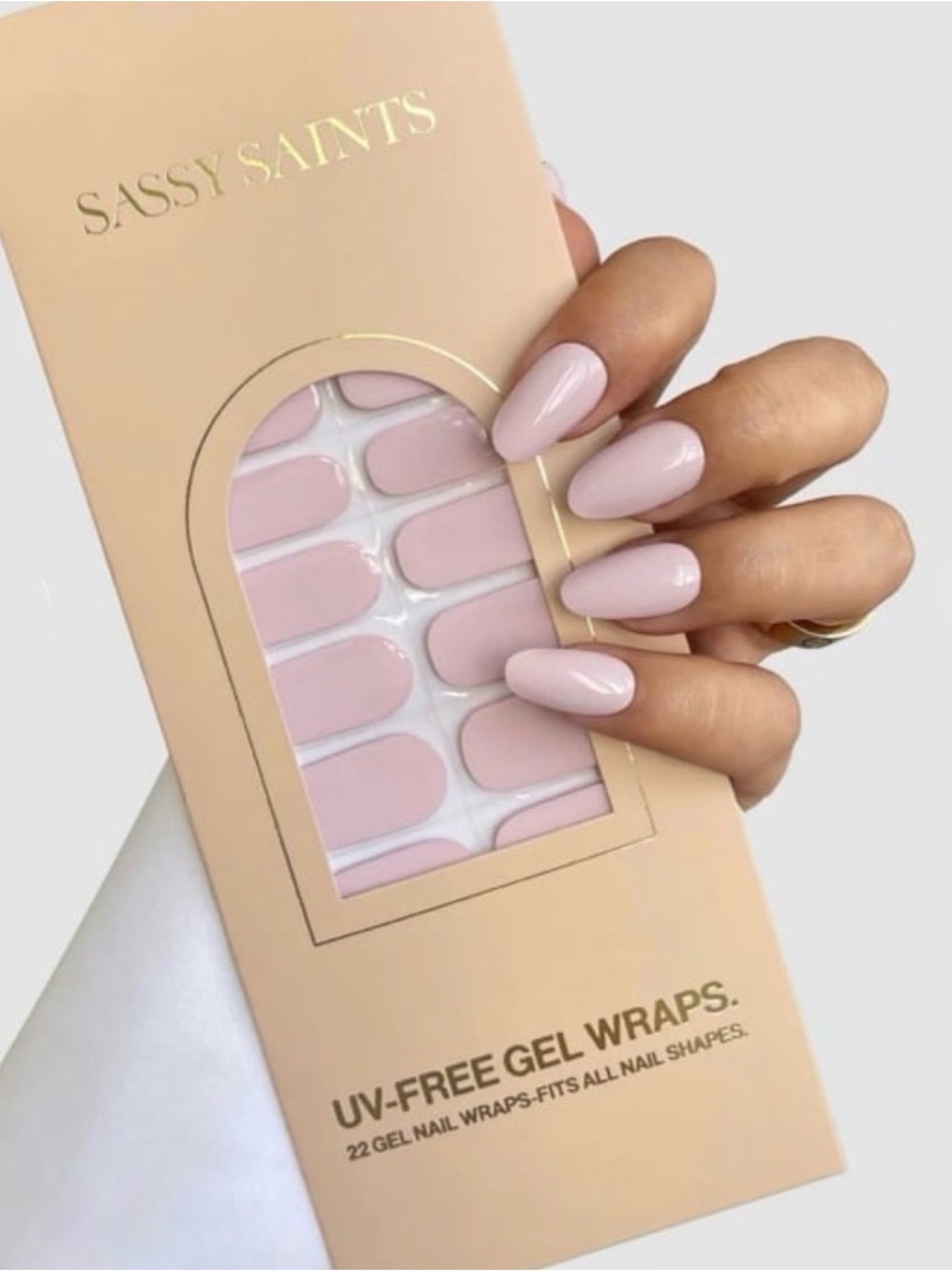 Sassy Saints UV-Free Gel Nail Wraps in Soft Tulle Light Pink